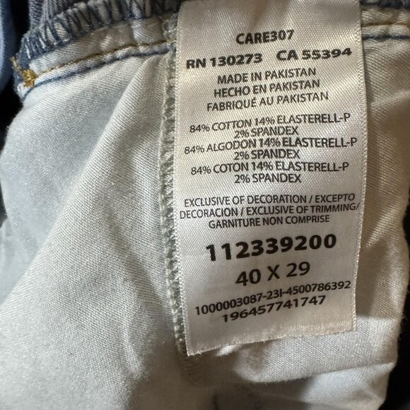 Lee Extreme Motion Jeans Mens 40x29 Light Blue Slim Fit Straight Stretch Denim - Picture 5 of 8